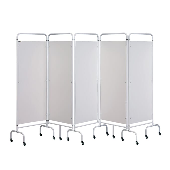 mobile folding screen 5 fold plain white