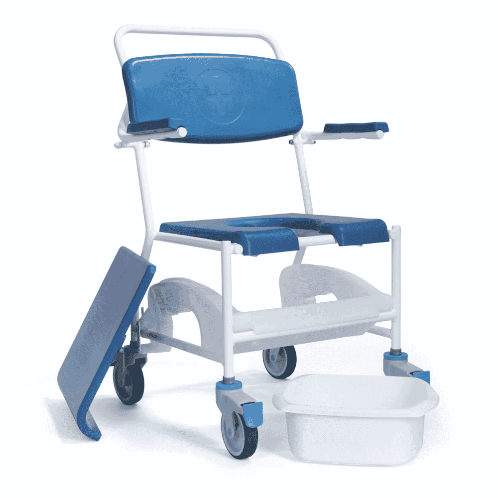 mobile shower commode chair compact