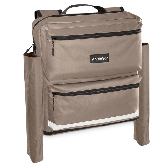 mobility scooter bag with crutch pockets grey