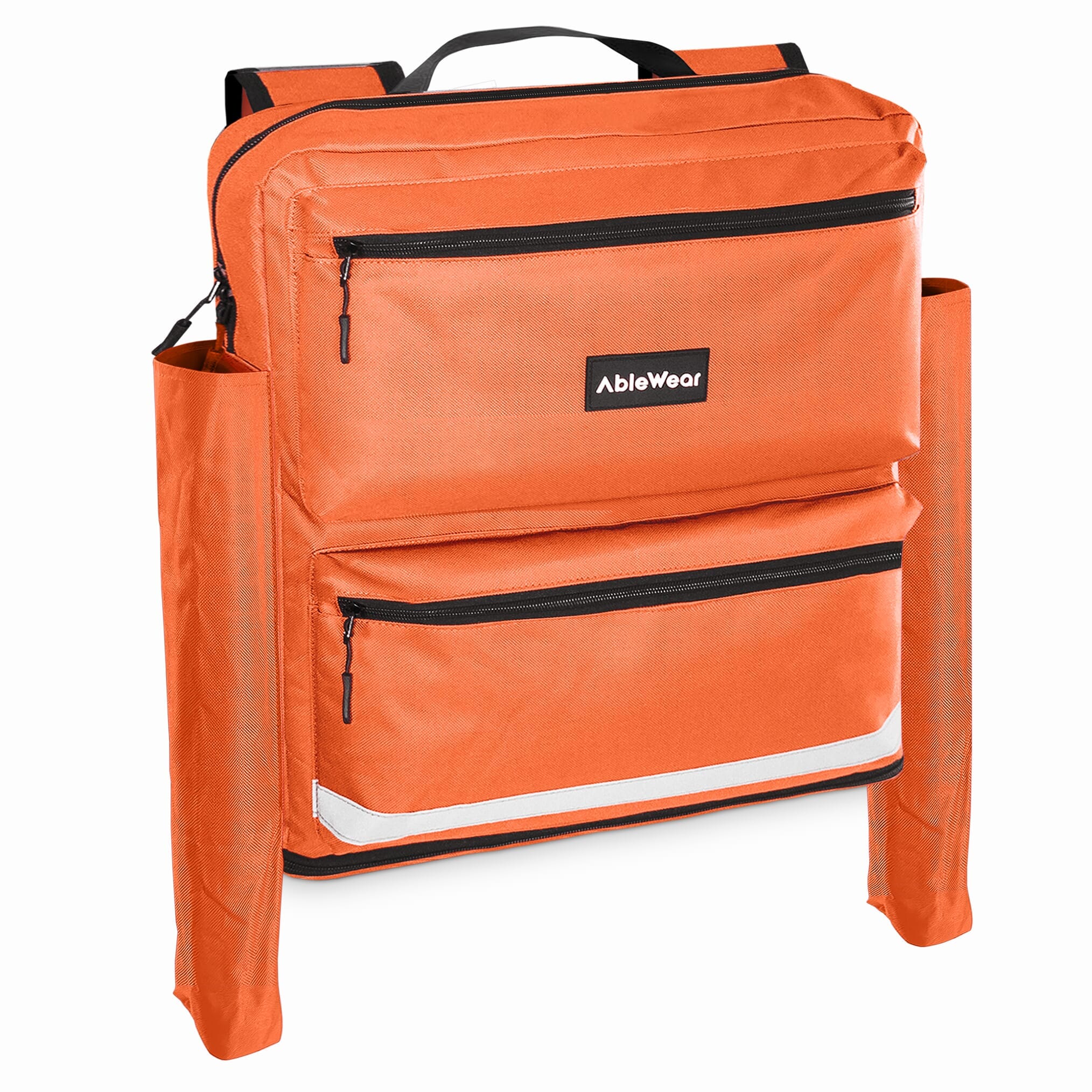 mobility scooter bag with crutch pockets orange