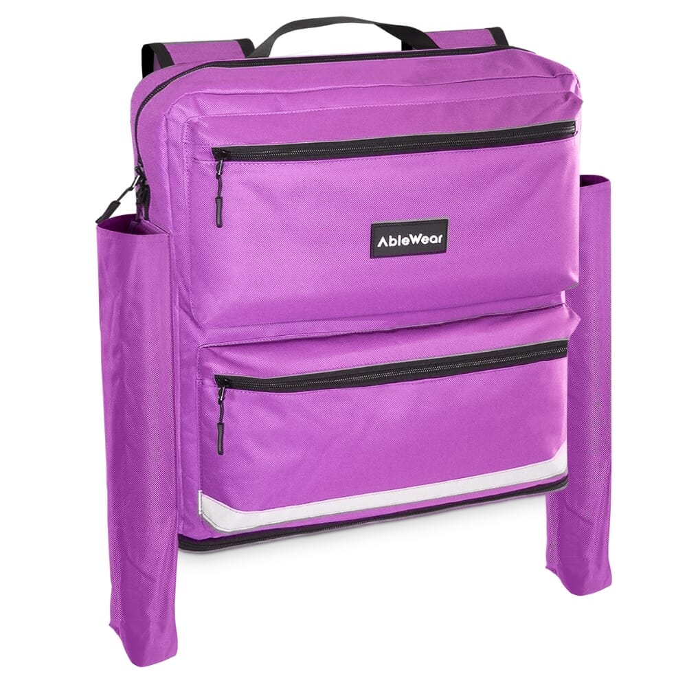 mobility scooter bag with crutch pockets purple