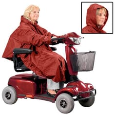 Mobility Scooter Poncho - Burgundy