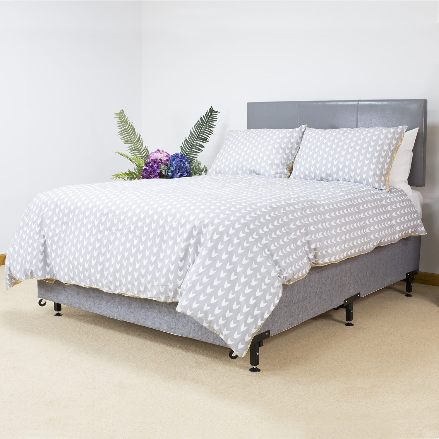 morris bed raiser with slip resistant feet on double bed