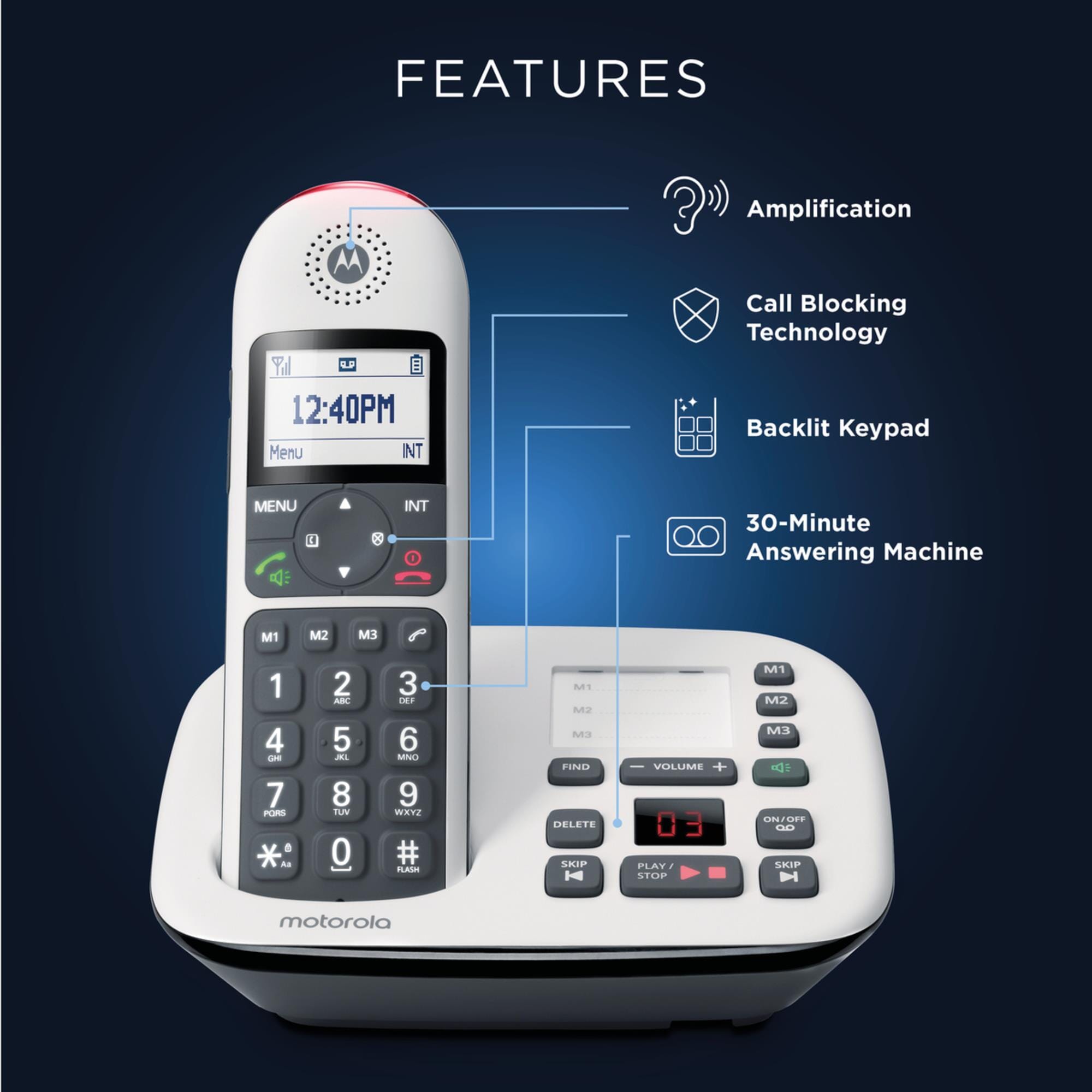 motorola cd5011 big button cordless phone 7