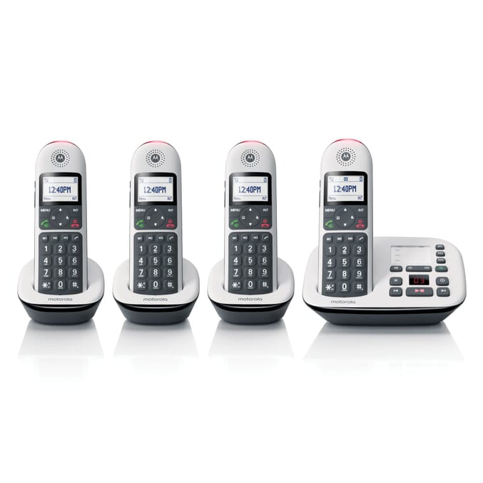 motorola cd5014 big button cordless phone quad