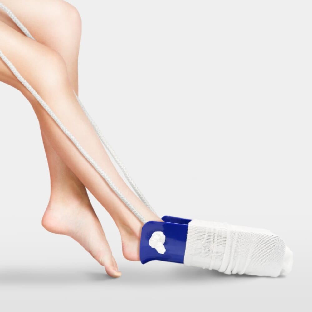 moulded sock aid in use