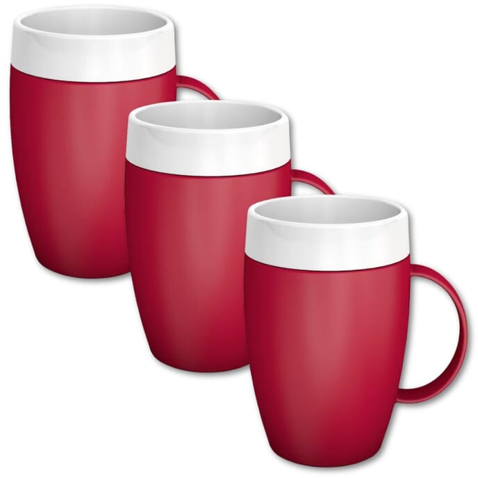 mug with internal cone red pack of 3