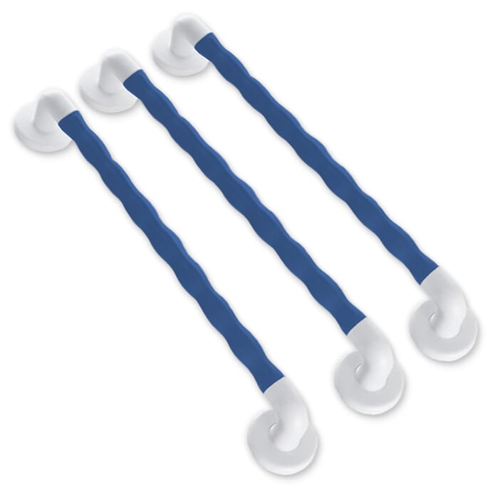 natural grip plastic grab rail blue 60cm pack of 3