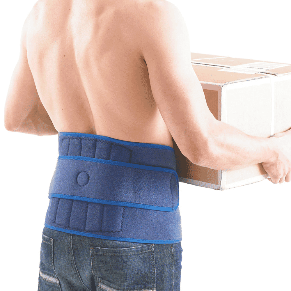 neo g back brace with stays in use