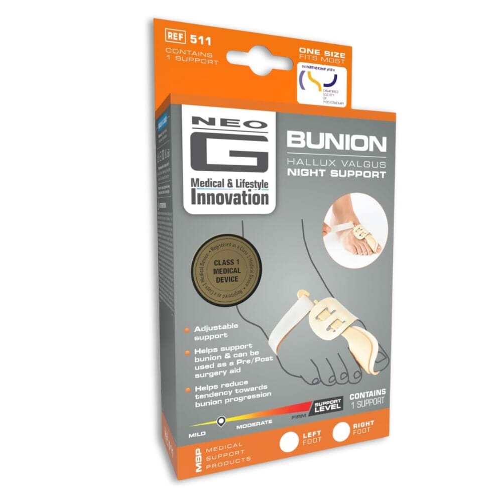 neo g bunion corrector night splint box