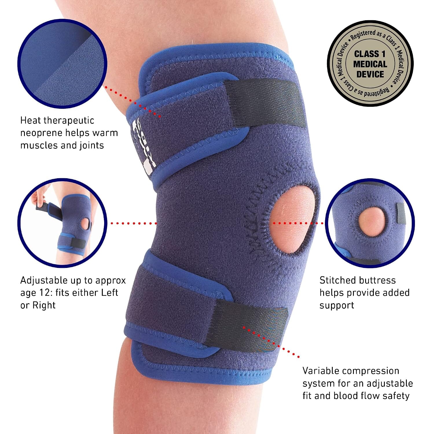 neo g kids open knee support class 1