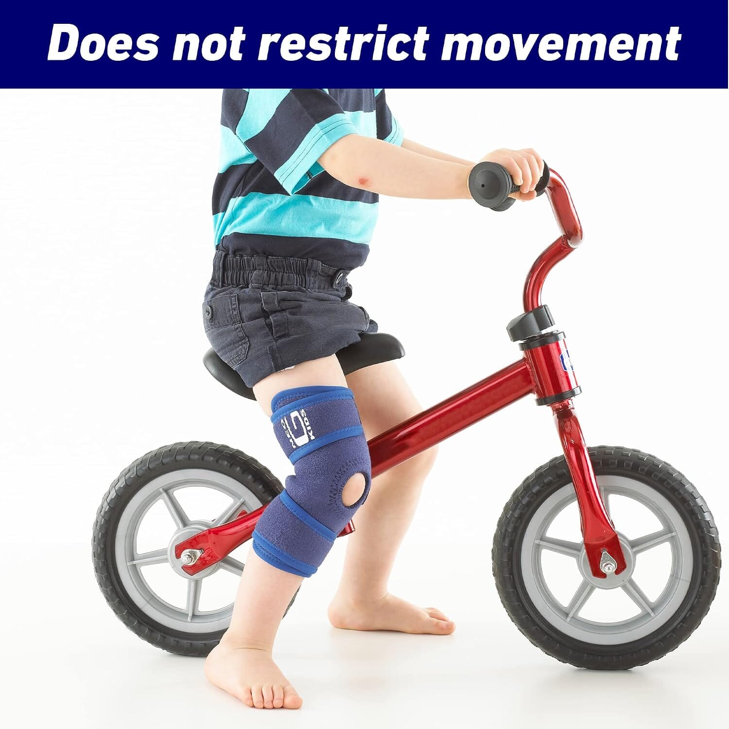 neo g kids open knee support in action
