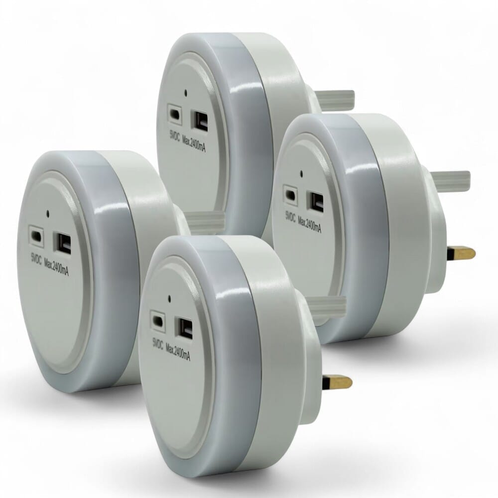 night light with usb charger pack of 4