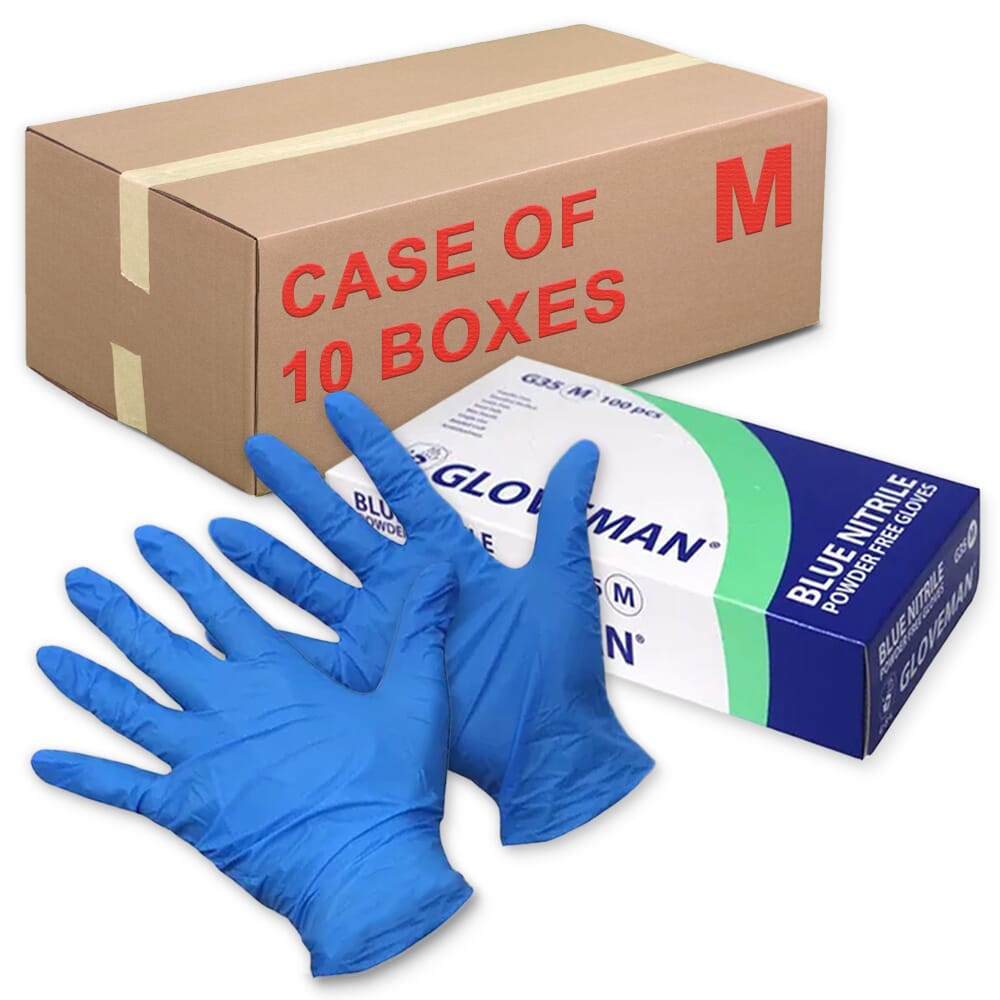 nitrile gloves medium case of 10 boxes