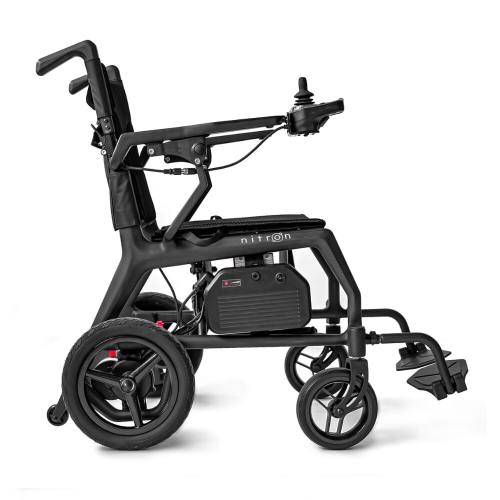 nitron carbon fibre electric wheelchair side