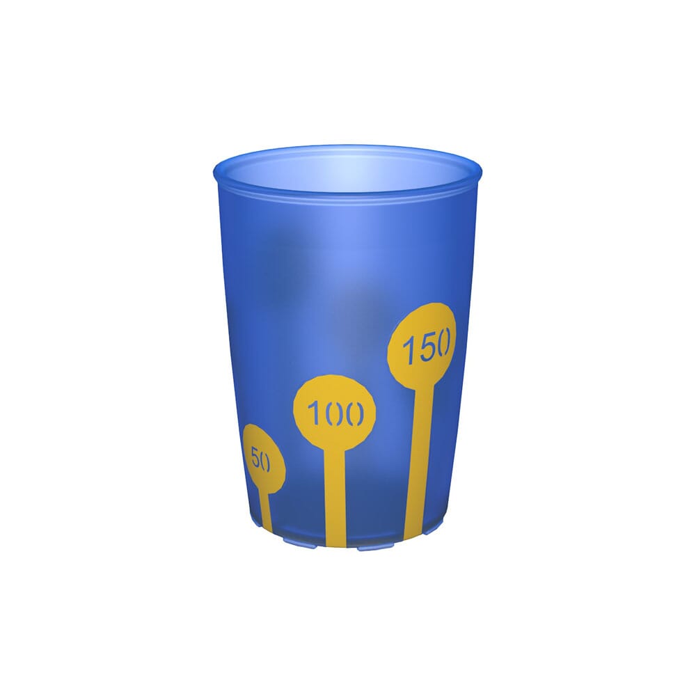 View NonSlip Cup With Scale 250ml Blue Transparent information