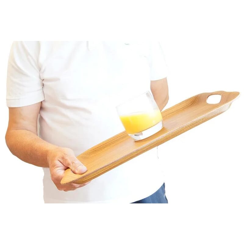 non slip dinner tray shown at an angle