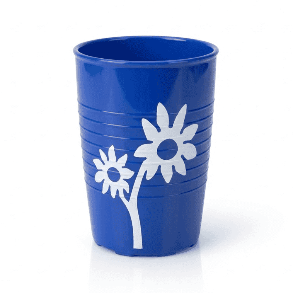 non slip flower cup blue