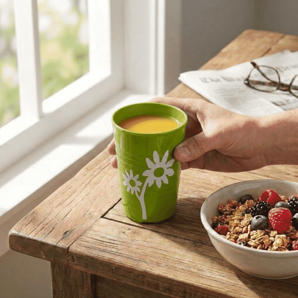 non slip flower cup green lifestyle