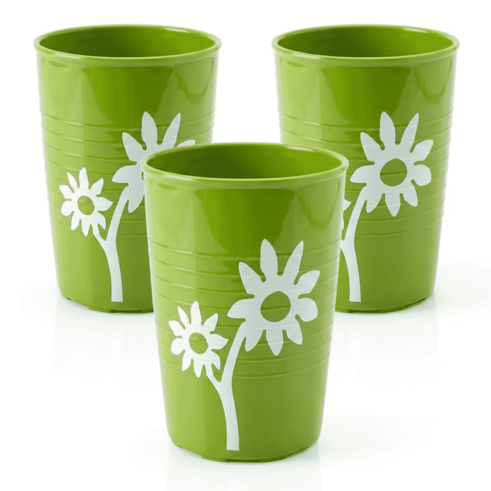 NonSlip Flower Cup Green Pack of 3