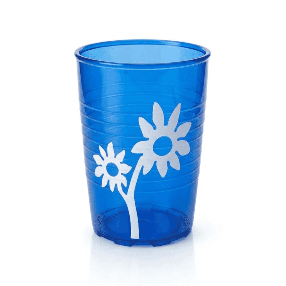 non slip flower cup transparent blue