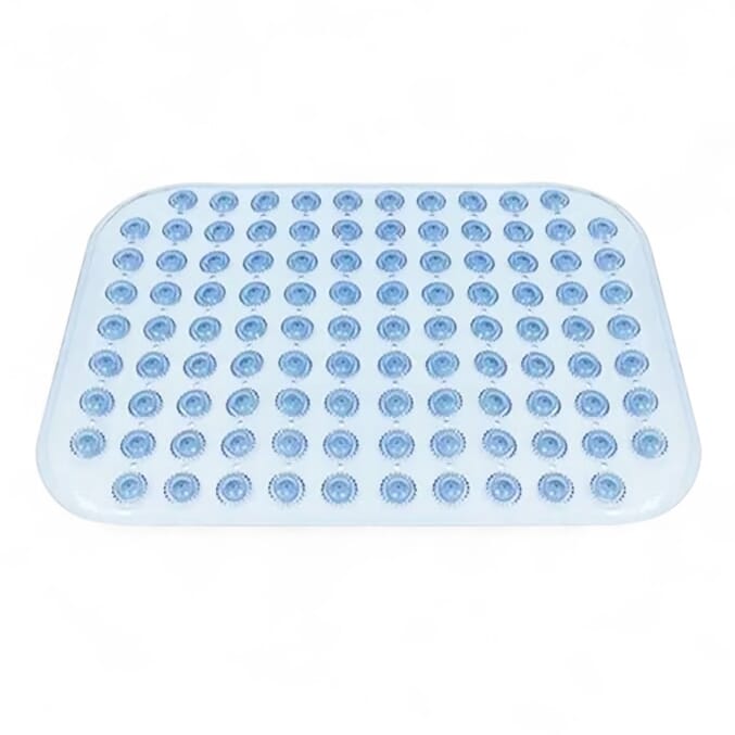 non slip shower mat clear blue