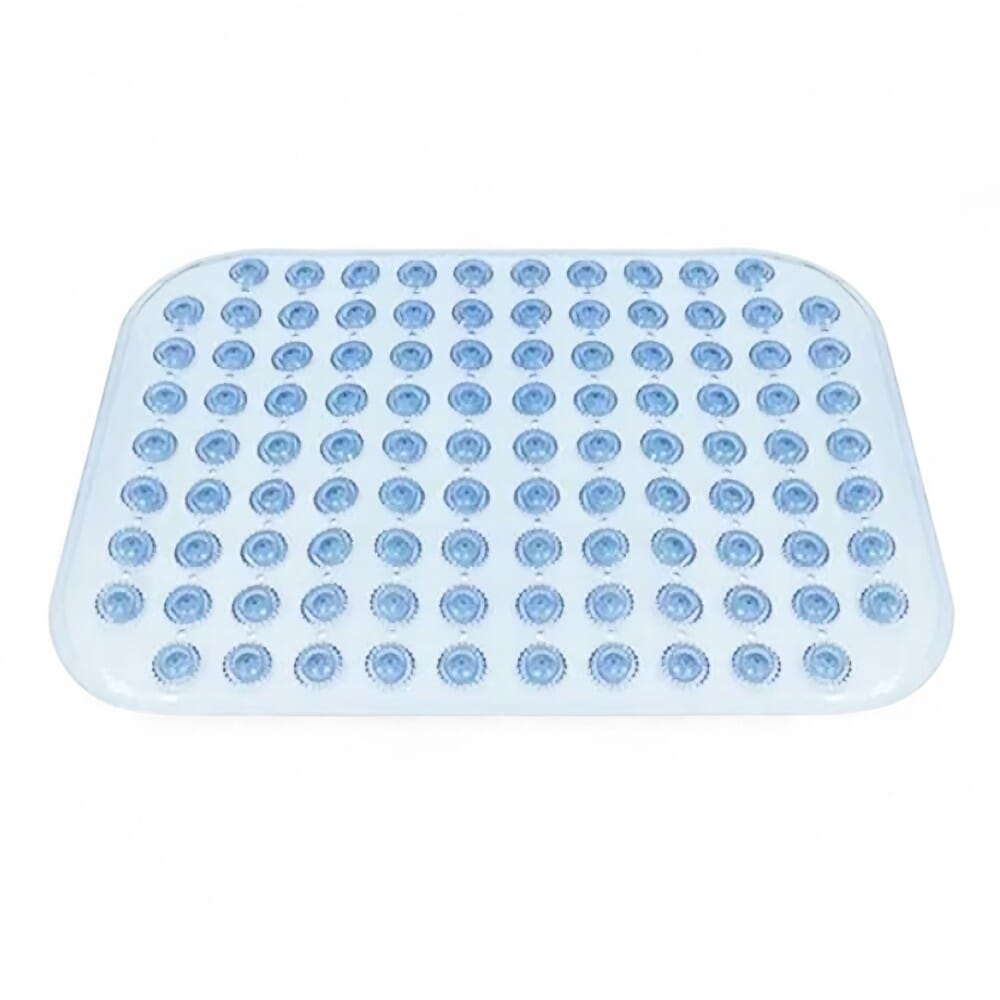 non slip shower mat clear blue