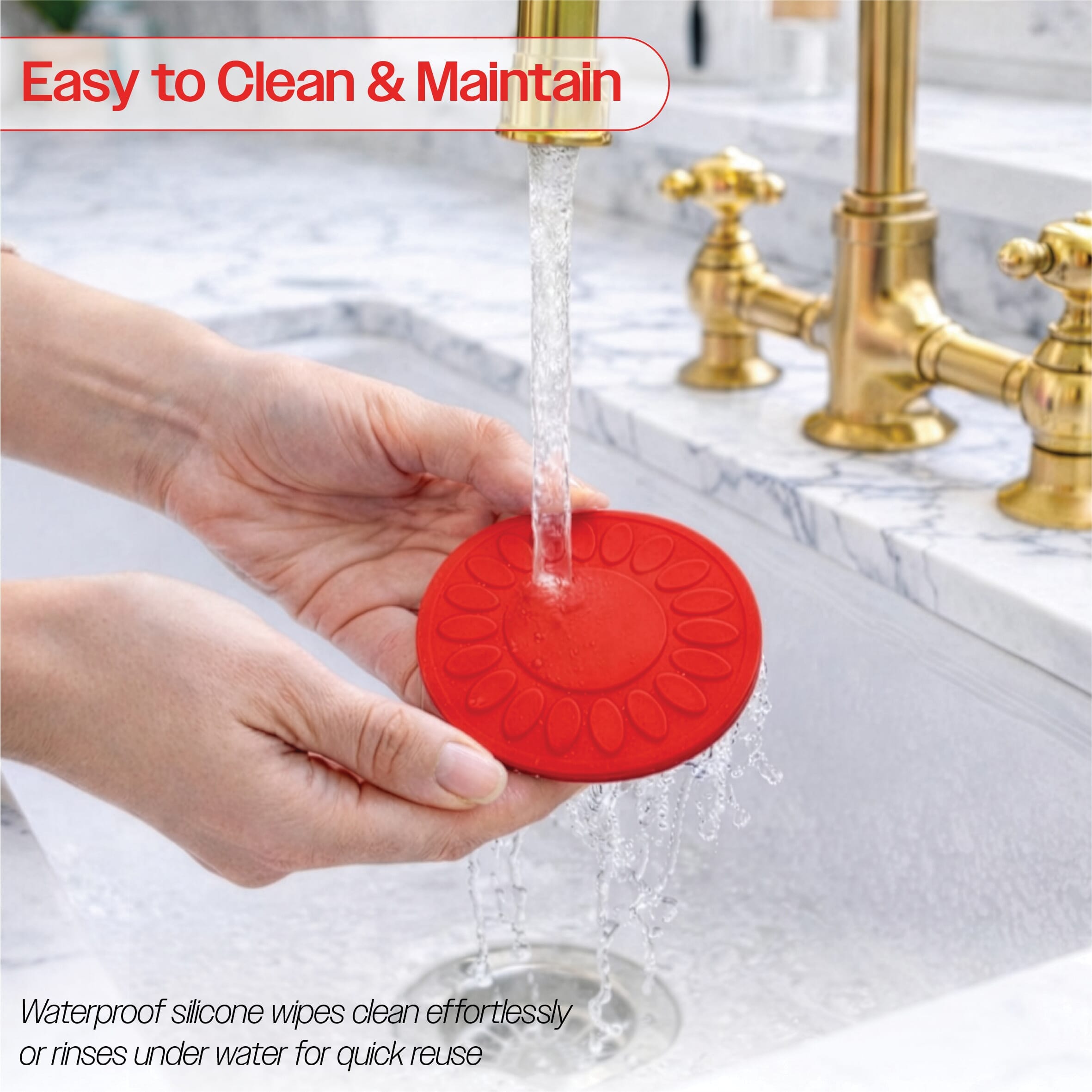 non slip silicone coaster pack of 4 red easy to clean