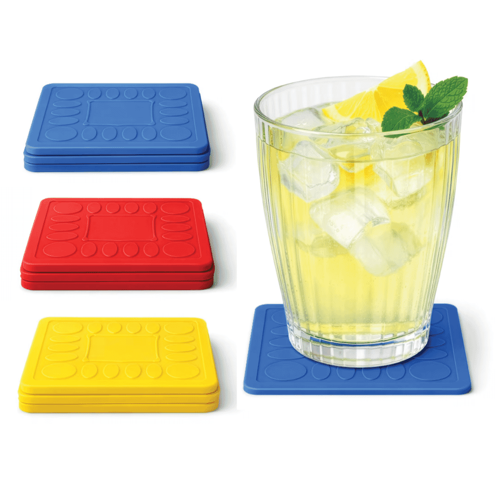 Non Slip Square Silicone Coaster - Pack of 4
