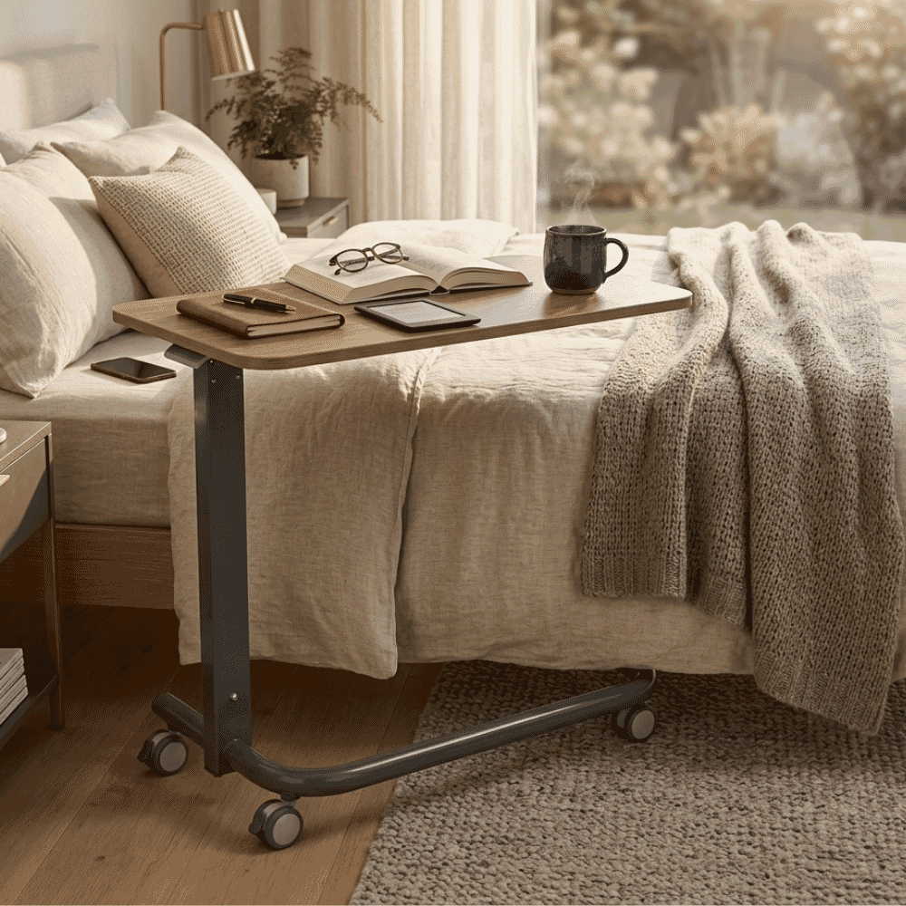 non tilting overbed table light lifestyle