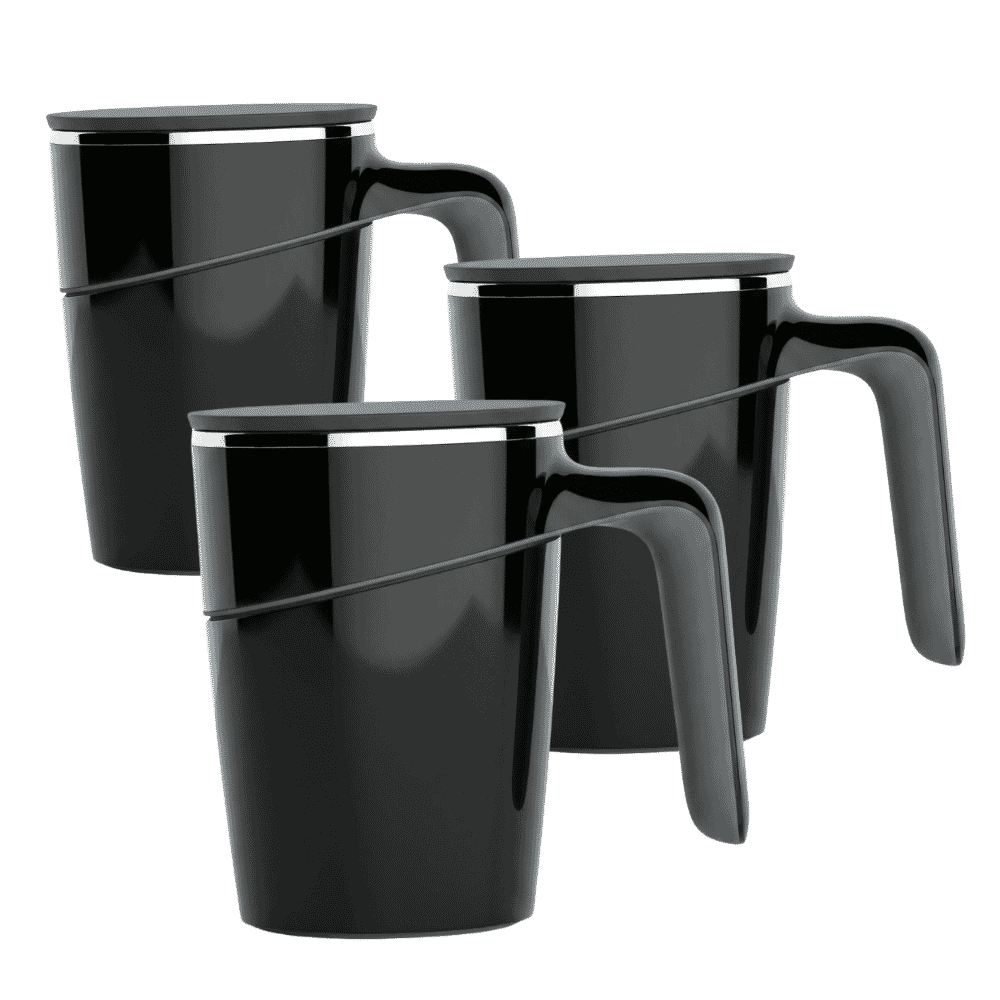 non tip vacuum cup black pack of 3