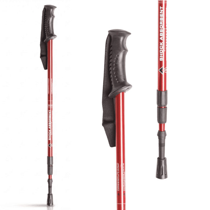 nordic walking stick red