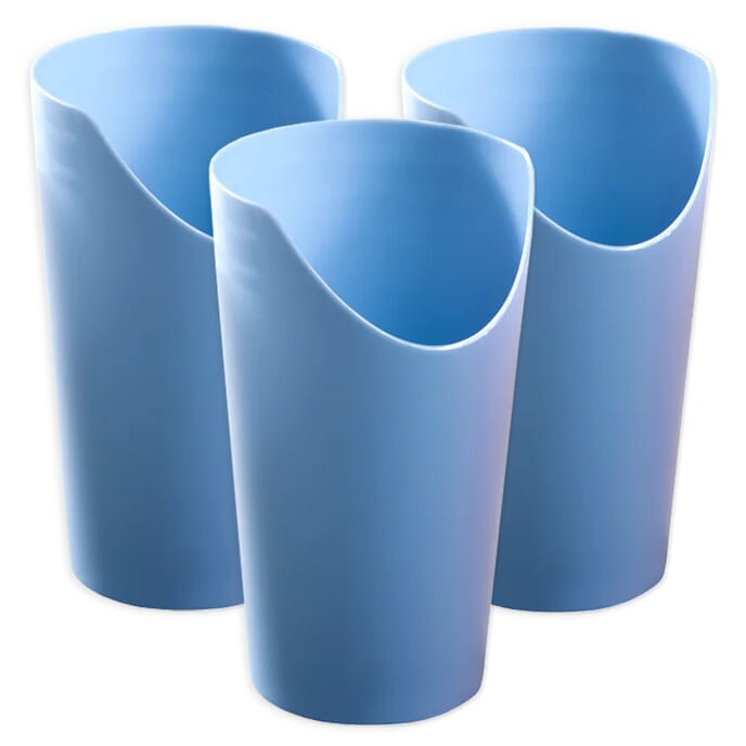 nose cut out cup blue pack of 3