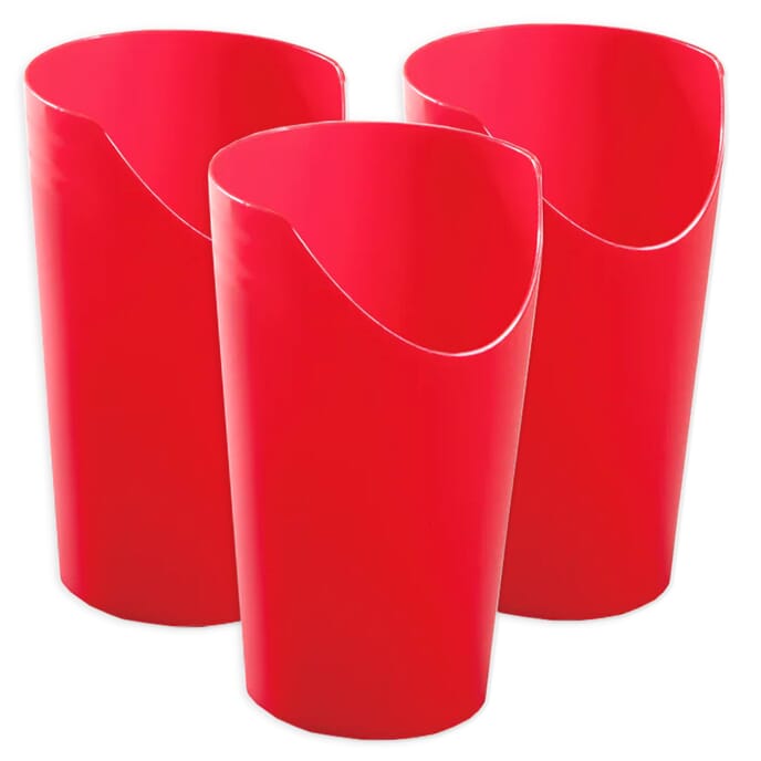 nose cut out cup red pack of 3