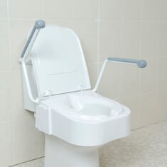 Raised Toilet Seat with Armrests