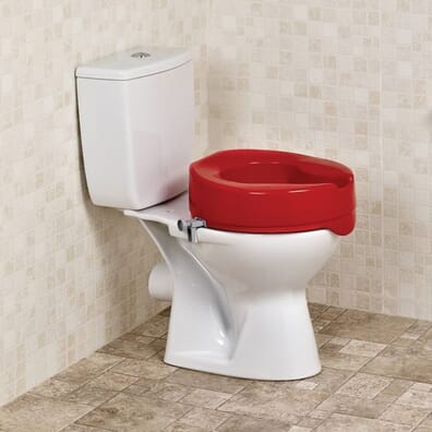 Red Raised Toilet Seat