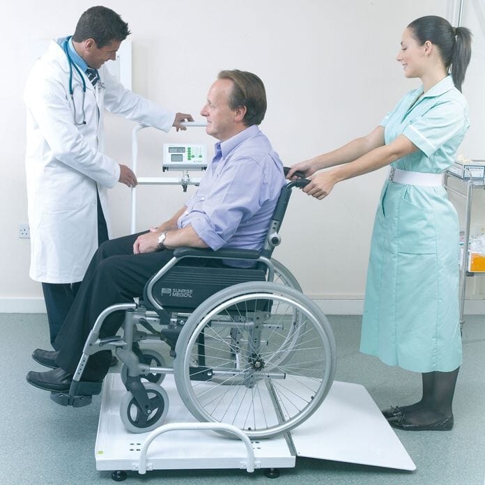 MPWC-300 Marsden Portable Wheelchair Scales with BMI