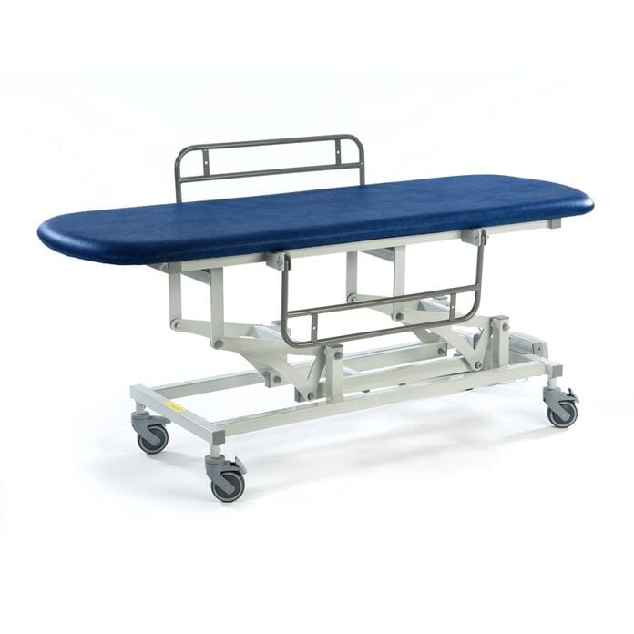 Electric Changing Table with Retractable Wheels Dark Blue Painted 1520mm from Essential Aids