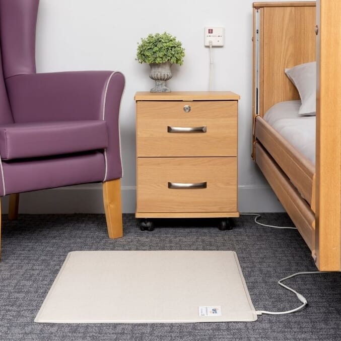 nurse call floor alarm mat in action