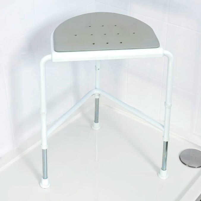 nuvo corner shower stool with padded seat 1