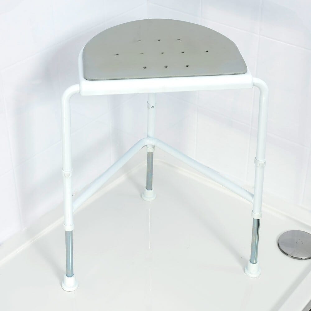 Nuvo Corner Shower Stool With Padded Seat
