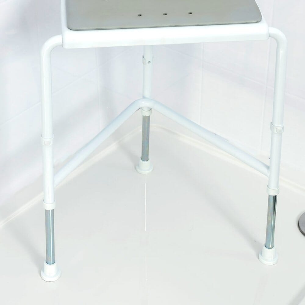 nuvo corner shower stool with padded seat 2