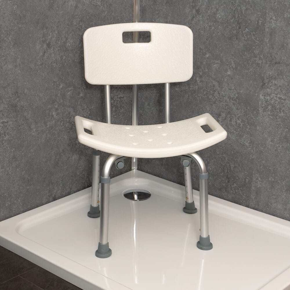 View Ocean Shower Stool with Contour Seat and Backrest information