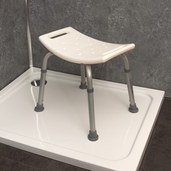 ocean shower stool with contour seat