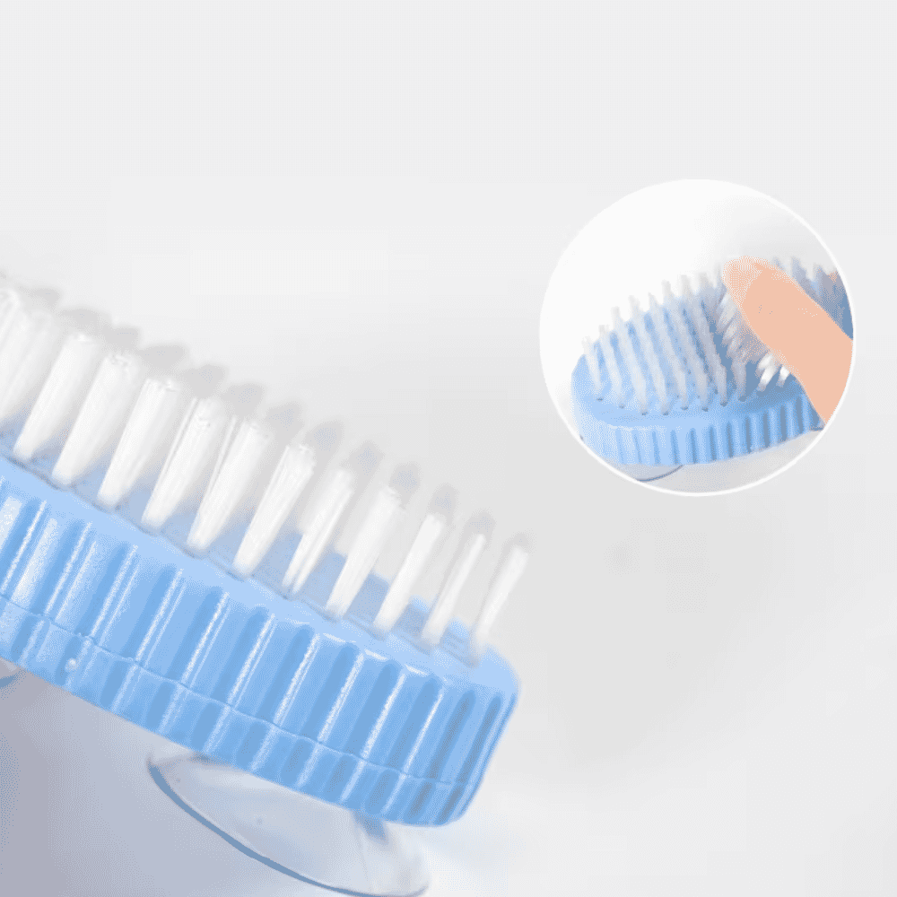 one hand suction nail brush birsles