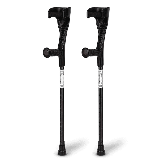 open cuff forearm crutches black