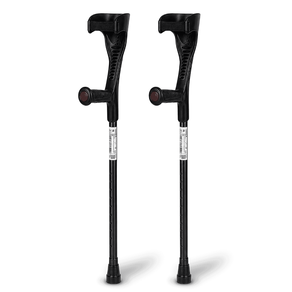 open cuff forearm crutches black