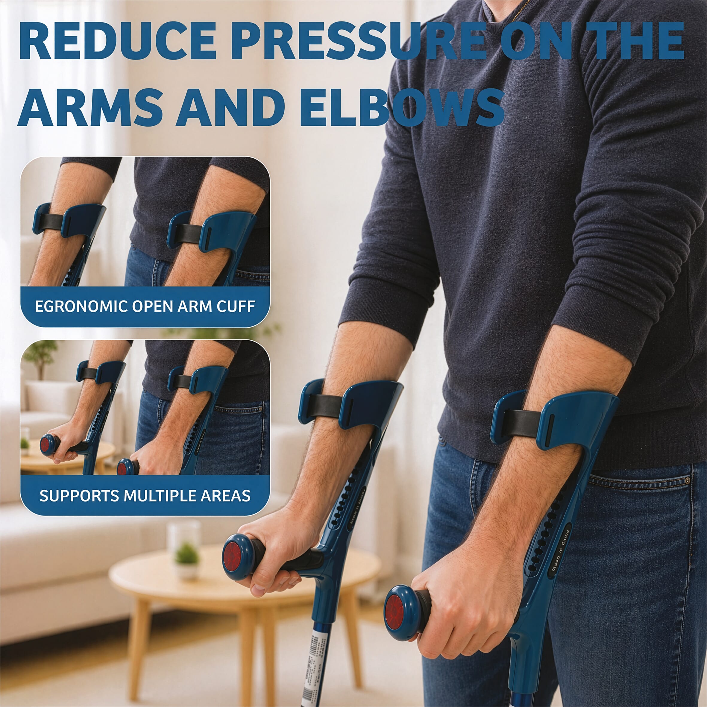 open cuff forearm crutches blue 1