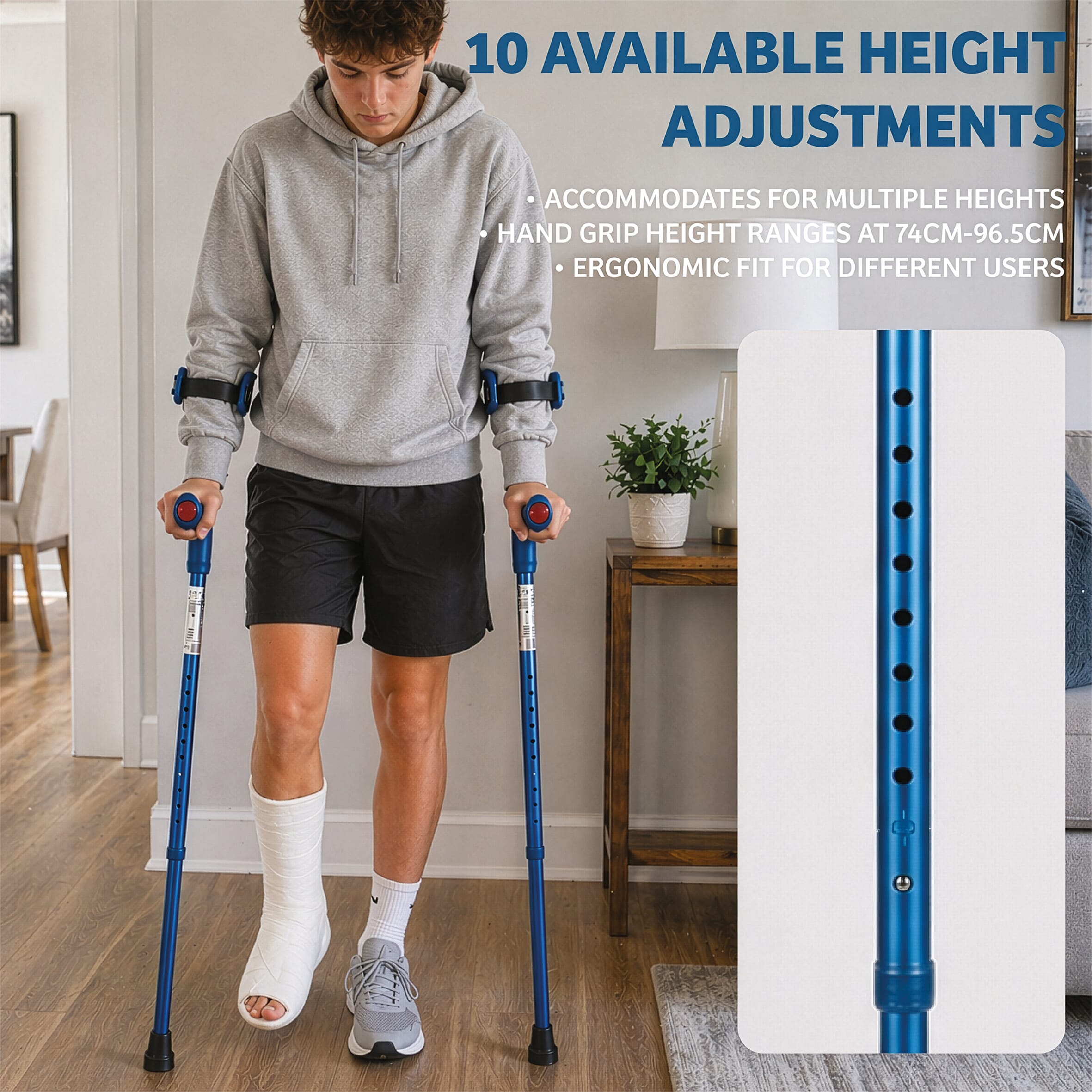 open cuff forearm crutches blue 4