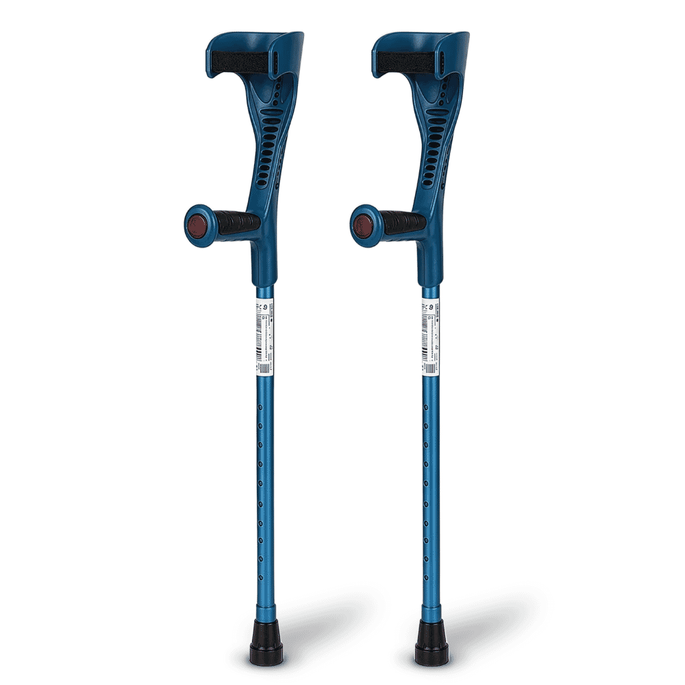 open cuff forearm crutches blue